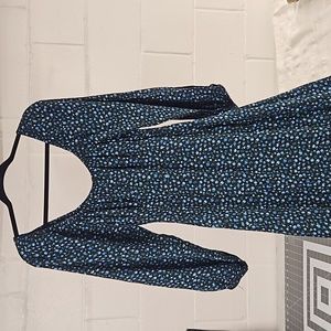 NWOT Wild Fable Maxi Dress ~ Black with Blue Floral Size Medium